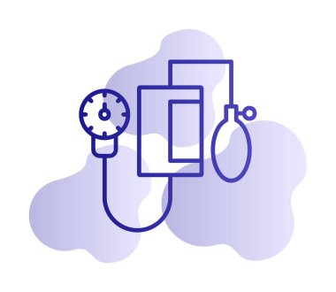 Basit Kan basıncı ölçüm simgesi, vektör illüstrasyonu