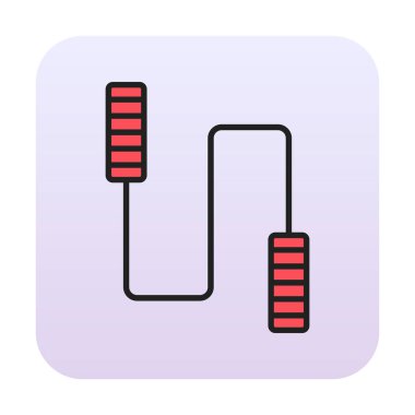 İp sporu ikonunu atlıyorum. Vektör illüstrasyonu 