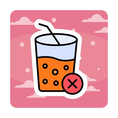 Meyve suyu işareti yok. Web simgesi basit illüstrasyon 