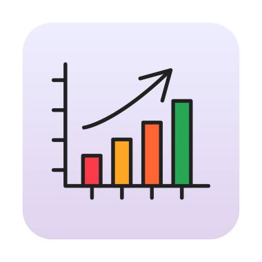 büyüyen grafik, bar grafiği vektör çizimi