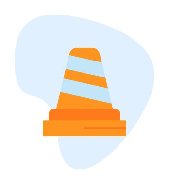 Basit trafik konisi vektör resimleme tasarımı