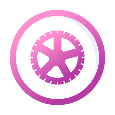 Lastik yassı vektör simgesi beyaz arkaplanda izole edildi