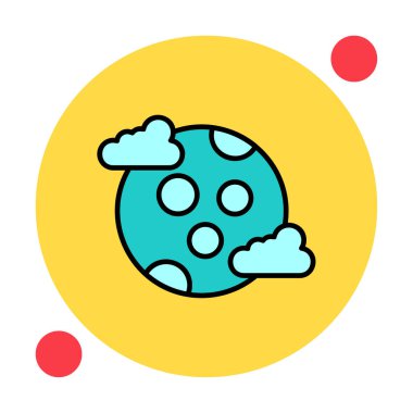 Dolunay düz ikonu. vektör illüstrasyonu 