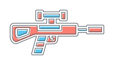 Basit Keskin Nişancı Tüfeği simgesi, vektör çizimi