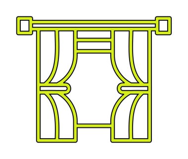 Tiyatro perdeleri simgesi, vektör illüstrasyonu 