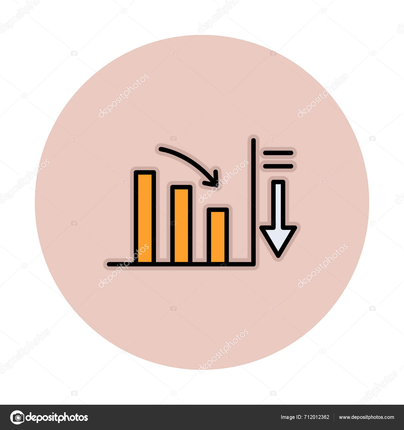 Simple Diminuer Icône Graphique Illustration Vectorielle