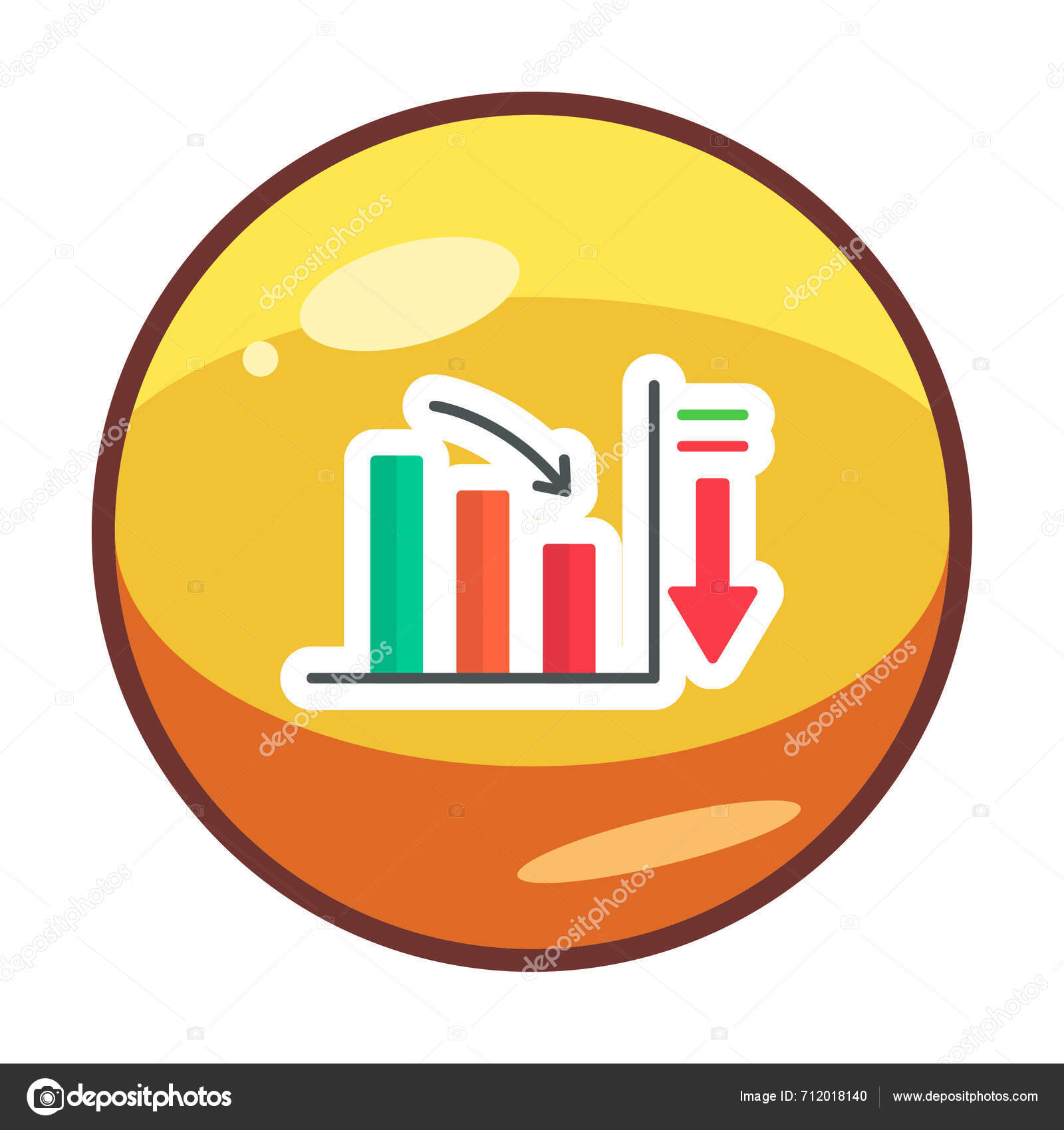 Simple Diminuer Icône Graphique Illustration Vectorielle