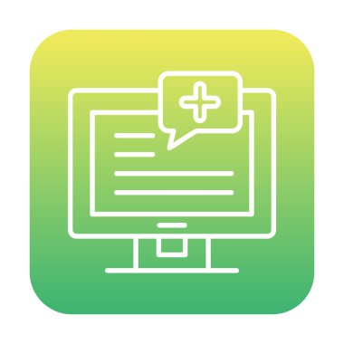 Basit Tıbbi Bildirim simgesi, vektör illüstrasyonu