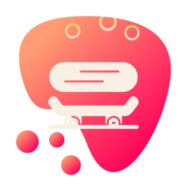 Basit kaykay simgesi, vektör illüstrasyonu