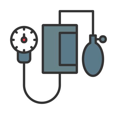 Basit Kan basıncı ölçüm simgesi, vektör illüstrasyonu