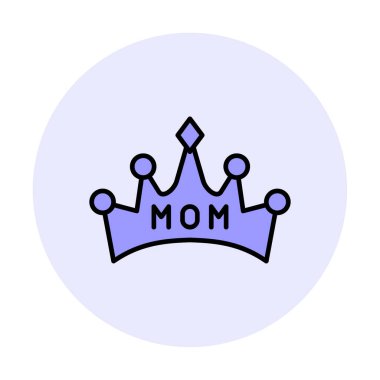 Anne tacı simgesi, vektör illüstrasyonu 