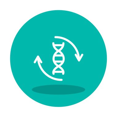 DNA ikon vektör çiziminin basit düz molekülü