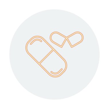 ilaç yassı ikonu, kapsüller, haplar            