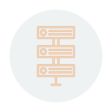 Ağ sunucu simgesinin vektör illüstrasyonu. Veritabanı basit simgesi 