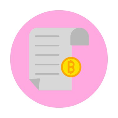 Bitcoin imzalı fatura simgesinin vektör illüstrasyonu 