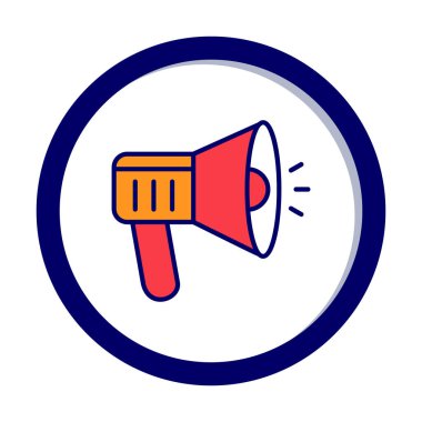 megafon ikonu. Hoparlör vektör illüstrasyonu. düz dizayn