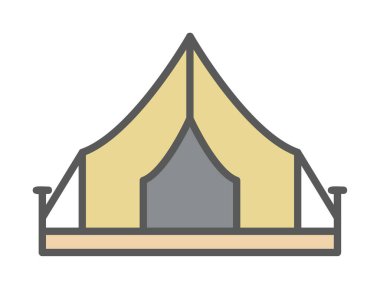 kamp çadırı ikonu vektör illüstrasyonu