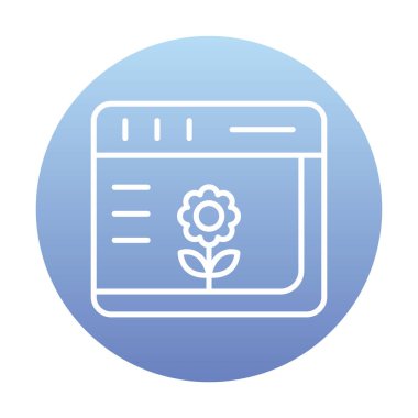 Basit Web Tarayıcı simgesi, vektör illüstrasyonu