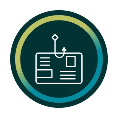 E- posta phishing satır simgesi. Mobil konsept ve web tasarımı için posta dolandırıcılığı stili işareti. Sembol, logo çizimi. Vektör grafikleri