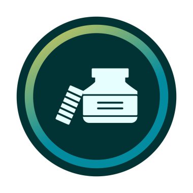 Mürekkep kavanozu simgesinin vektör çizimi 