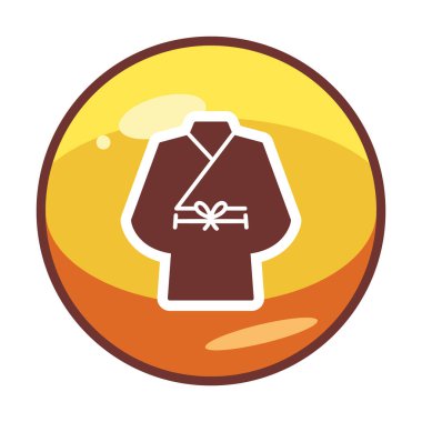 Yukata simgesi, doğrusal izole edilmiş illüstrasyon, ince çizgi vektörü, web tasarım işareti 