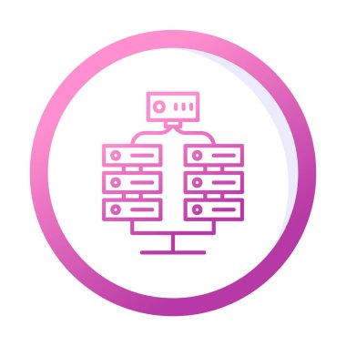 Ağ sunucu simgesinin vektör illüstrasyon tasarımı