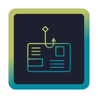 E- posta phishing satır simgesi. Mobil konsept ve web tasarımı için posta dolandırıcılığı stili işareti. Sembol, logo çizimi. Vektör grafikleri