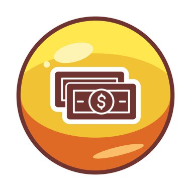 Dolar para çizgisi simgesi, vektör illüstrasyonu