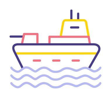 Gemi simgesi, vektör illüstrasyonu