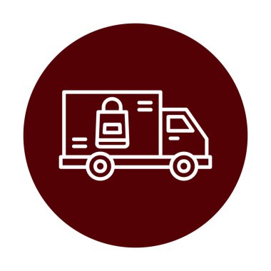 Teslimat kamyonu vektör simgesi modern basit illüstrasyon                        