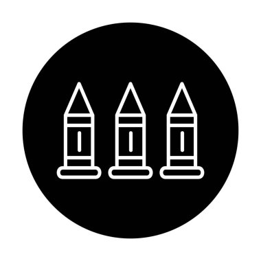 Askeri silah mermileri vektör ikonu. Sembol, logo çizimi. Vektör grafikleri 