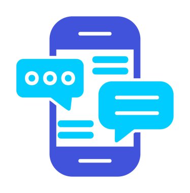 Basit akıllı telefon sohbet simgesi, vektör illüstrasyonu