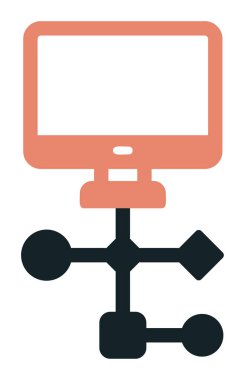 Çalışma akışı simgesi tasarımı, vektör illüstrasyonu                            