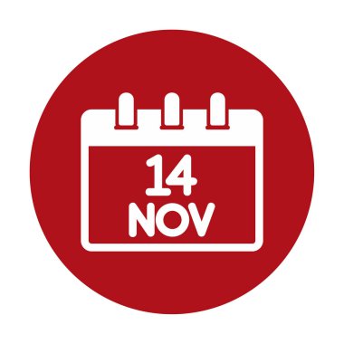 Dünya Diyabet Günü ikonu. Takvimde 14 Kasım tarihi, vektör illüstrasyonu.