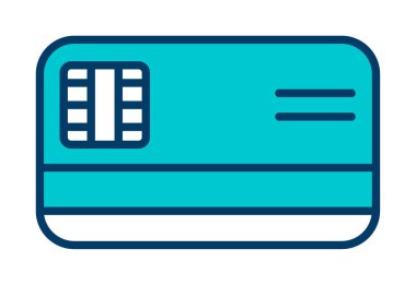 Kredi kartı simgesi, vektör illüstrasyonu