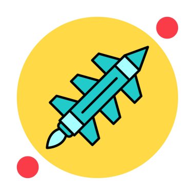 Füze roket ikonu vektör çizimi tasarımı