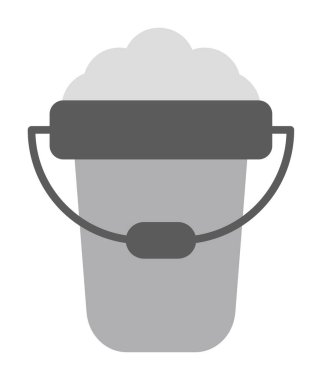 Köpük simgesi olan kova, vektör illüstrasyonu  