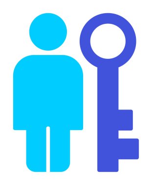 anahtar kişi ikon vektör illüstrasyonu