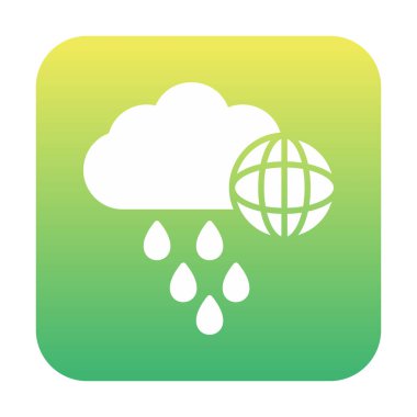 Dünya yağmurlu bir gün. Web simgesi basit tasarım