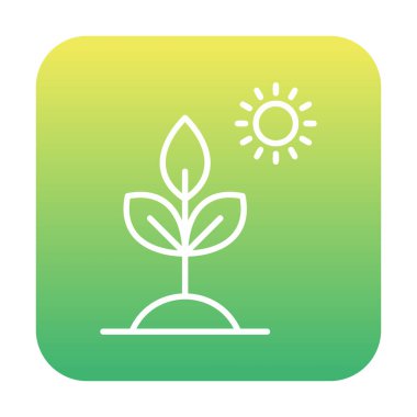 Biyoloji Bitki ana hatları simgesi beyaz arkaplanda izole edildi