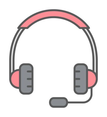 kulaklıklar düz simge, vektör illüstrasyonu