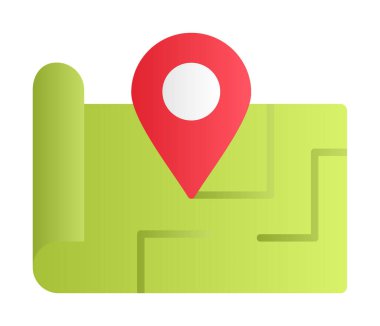 Konum iğnesi, vektör illüstrasyonlu harita simgesi