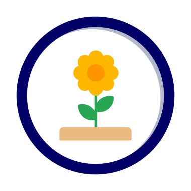  düz çiçek vektör illüstrasyon tasarımı