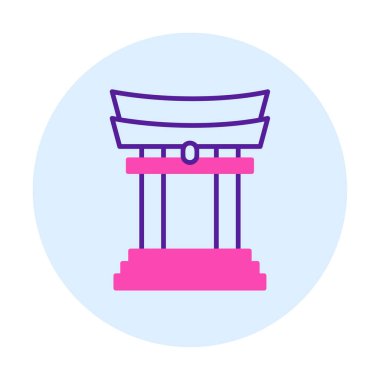 Basit Japon Tori Kapısı simgesi, vektör illüstrasyonu