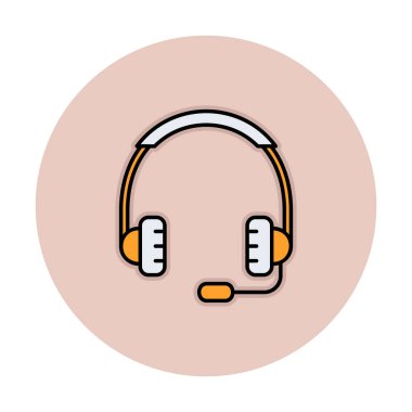 kulaklıklar düz simge, vektör illüstrasyonu