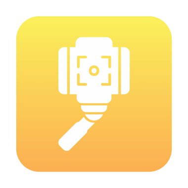 Akıllı telefon web simgesi, vektör illüstrasyonlu selfie çubuğu 