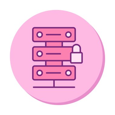 Sunucu simgesi illüstrasyonunu kilitle