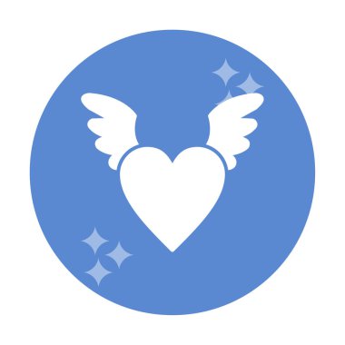 Melek Kalbi ikonu, vektör illüstrasyonu 