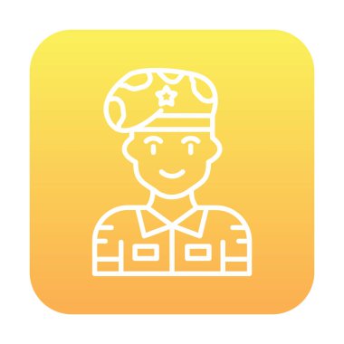 asker web simgesi, vektör illüstrasyonu 