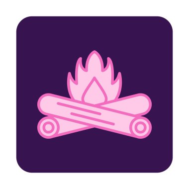 Basit düz ateş sembolü simgesi, illüstrasyon 